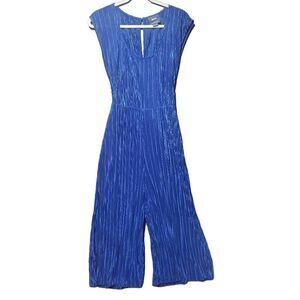 Maeve by Anthropologie Plisse Jumpsuit Size 8 Royal‎ Blue